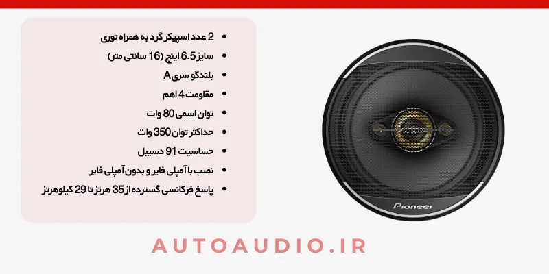 بلندگو گرد Pioneer TS-A1688S